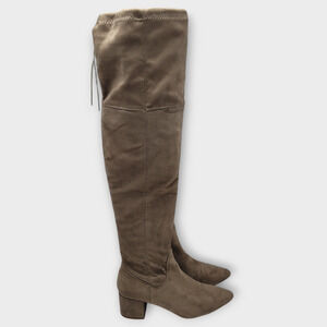 Kensie Over The Knee Womens Suede Draw String Side Zip Riding Heel Boots Size 7M